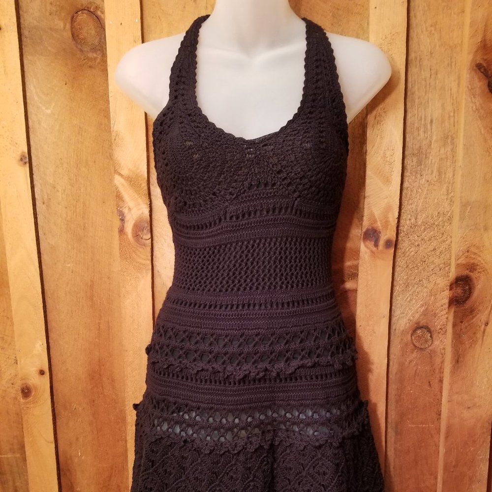 Moda INT. black crochet mini-dress